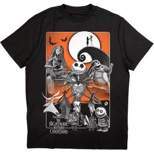The Nightmare Before Christmas Orange Moon Black T-Shirt
